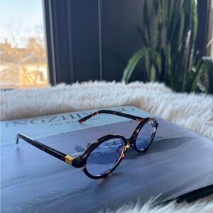 Vintage Tortoiseshell Blue Light Glasses with Gold Accents